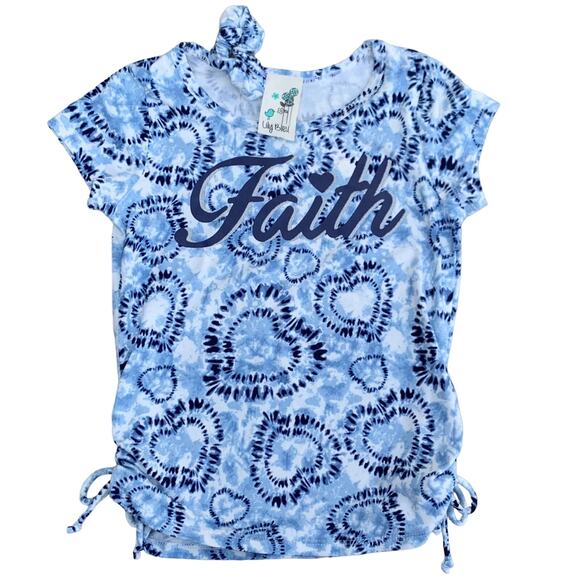 Tye Dye Blue Other - Girls TieDye Faith Blue Heart Top Size 6